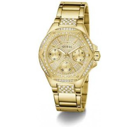 RELOJ GUESS CAJA Y ARMIS ACERO DORADO CIRCONITAS GW0878L2