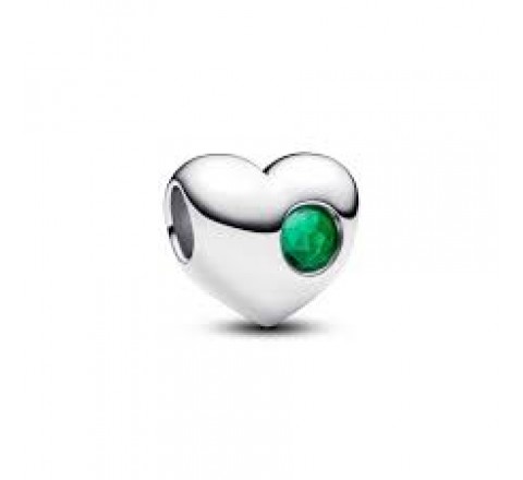 CHARM PANDORA PLATA CORAZON GEMA VERDE 794161C05