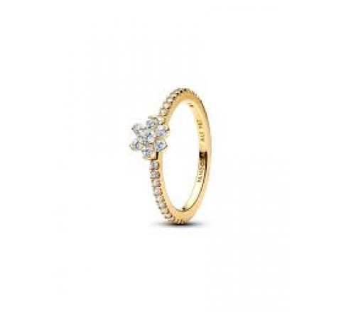 ANILLO PANDORA PLATA DORADA FLOR CIRCONITAS 164499C01-56