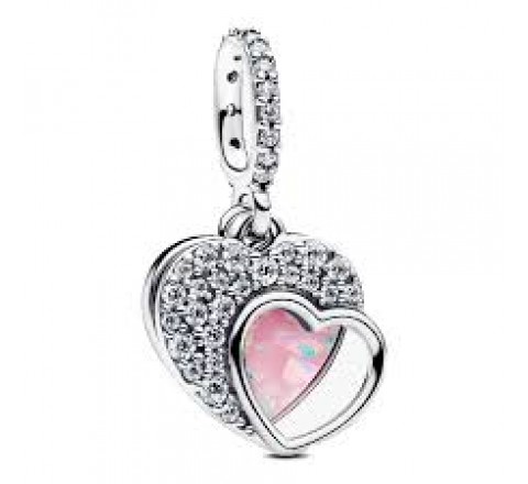 CHARM PANDORA PLATA DOBLE CORAZON MADRE PRECIOSA 794456C01