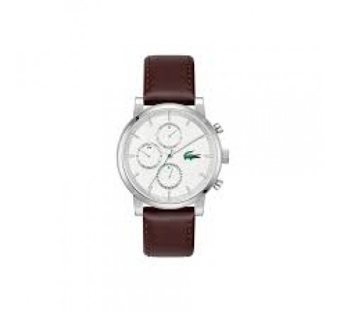 RELOJ LACOSTE CAJA ACERO CORREA PIEL MARRON 2011486