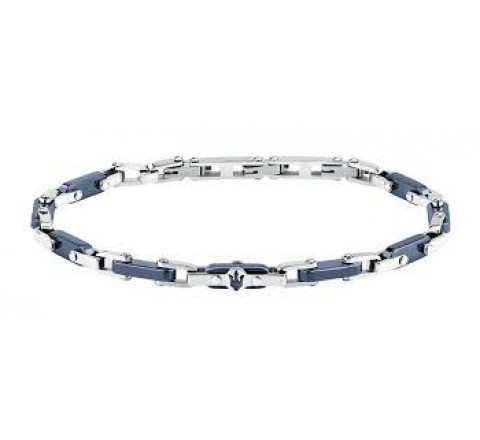 PULSERA MASERATI ACERO Y ACERO AZUL JM226ATZ76