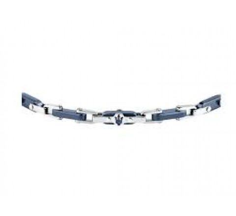 PULSERA MASERATI ACERO Y ACERO AZUL JM226ATZ76