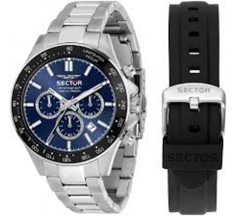 RELOJ SECTOR CAJA ARMIS ACERO Y SILICONA NEGRA R3271661028