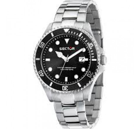 RELOJ SECTOR CAJA Y ARMIS ACERO ESFERA NEGRA R3253161058