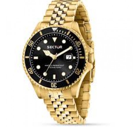 RELOJ SECTOR CAJA 43MM ACERO DORADO ESFERA NEGRA R3253161051