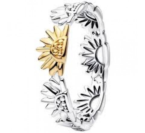 ANILLO PANDORA PLATA BICOLOR GIRASOLES N?14 164702C00-54