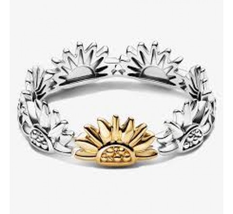 ANILLO PANDORA PLATA BICOLOR GIRASOLES N?12 164702C00-52