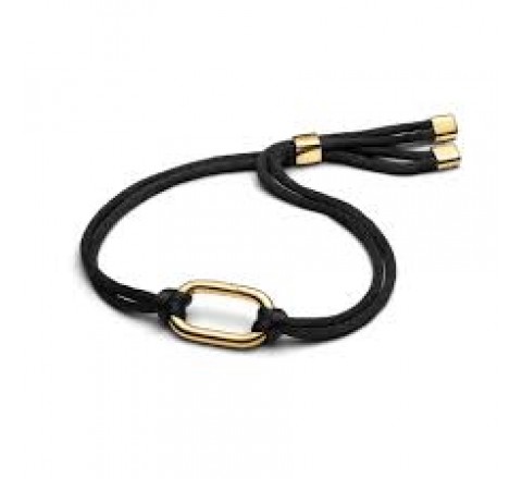 PULSERA PANDORA CORDON NEGRO Y ESLABON LINK 564680C01-2