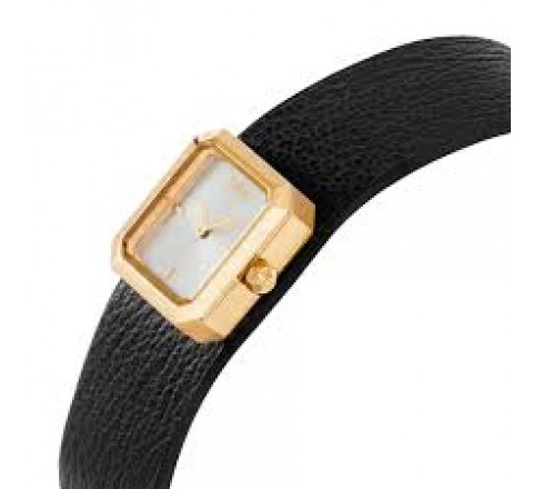 RELOJ TOUS ACERO DORADO CORREA PIEL NEGRA 3000151100