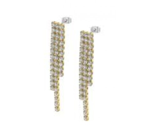 PENDIENTES LOTUS ACERO DORADO LARGOR CIRCONITAS LS2573/4/2