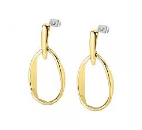 PENDIENTES LOTUS ACERO DORADO LARGOS LISOS LS2565/4/2