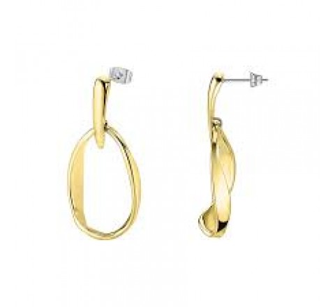 PENDIENTES LOTUS ACERO DORADO LARGOS LISOS LS2565/4/2
