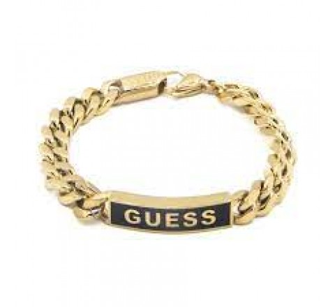 PULSERA GUESS ACERO DORADO ESMALTE NEGRO JUXB03002JWYGBKS