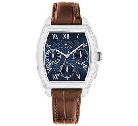 RELOJ TOMMY HILFIGER CAJA ACERO CORREA PIEL MARRON 1710760