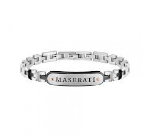 PULSERA MASERATI ACERO CON PLACA ACERO NEGRO JM419ARZ02