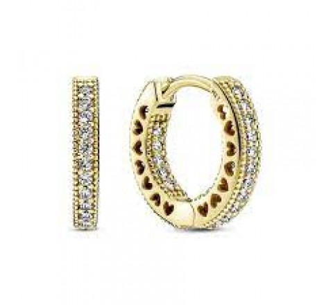 PENDIENTES PANDORA PLATA DORADA ARO CIRCONITAS 266317C01