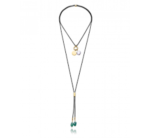 COLLAR VICEROY ACERO NEGRO Y DORADO PIEDRAS 14344C01010