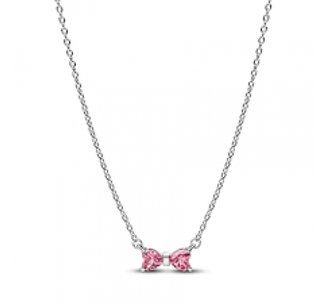 GARGANTILLA PANDORA PLATA LAZO CIRCONITAS ROSAS 394235C01-45