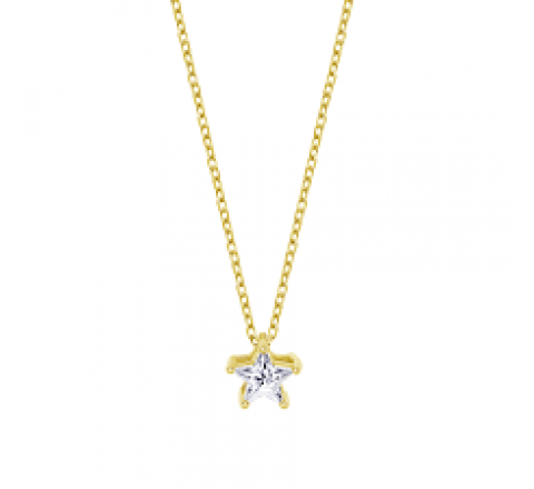 GARGANTILLA LOTUS PLATA DORADA ESTRELLA CIRCONITA LP3834-1/2