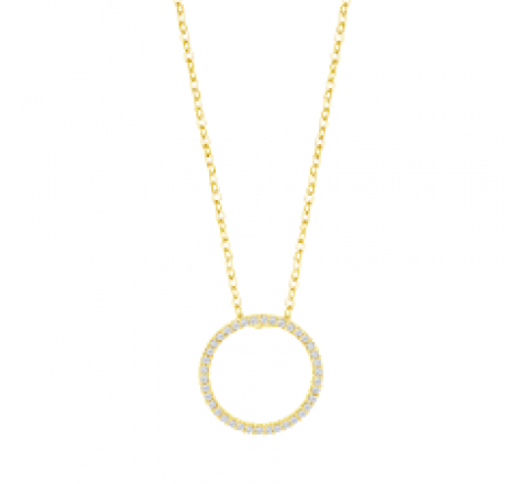 GARGANTILLA LOTUS PLATA DORADA CIRCULO CIRCONITAS LP3671-1/3