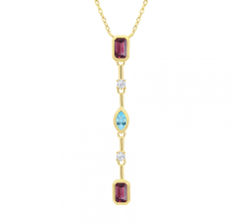 GARGANTILLA LOTUS PLATA DORADA CIRCONITAS COLOR LP3882-1/2