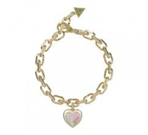 PULSERA GUESS ACERO DORADO CORAZON COLOR JUBB03034JWYGLCS