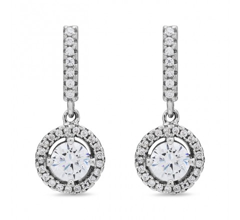 PENDIENTES LUXENTER PLATA CIRCONITAS LARGOS EG0640000