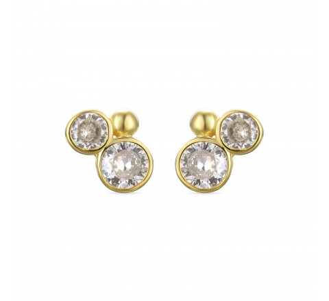 PENDIENTES LUXENTER PLATA DORADA CIRCONITAS EH814Y0000