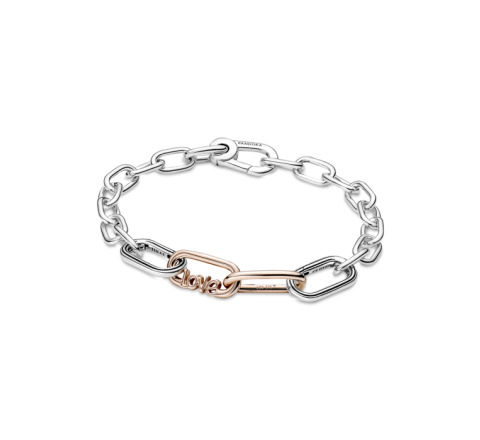 LINK PANDORA ME CON PALABRA LOVE PLATA ROSADA 789686C00