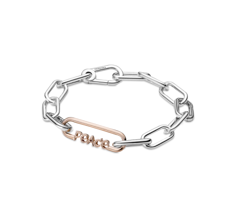 LINK PANDORA ME PALABRA PEACE PLATA ROSADA 789698C00