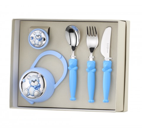 SET PINZA CHUPETERO CUBIERTO OSO AZUL EV3466/06C