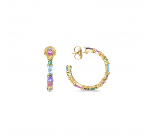 PENDIENTES LUXENTER PLATA DORADA ARO COLOR EXA256Y20B00