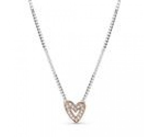GARGANTILLA PANDORA PLATA BICOLOR CORAZON 380089C01-45