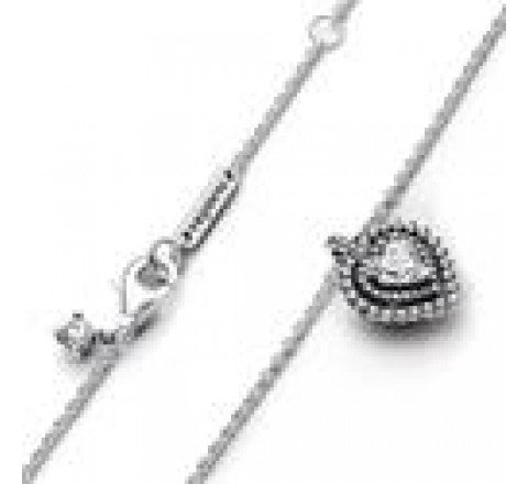 COLLAR PANDORA PLATA CORAZON CIRCONITAS 45CM 393099C01-45