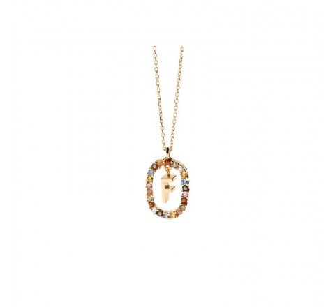 GARGANTILLA PDPAOLA PLATA DORADA LETRA F CO01-265-U