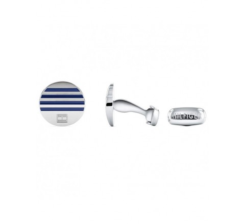GEMELOS TOMMY HILFIGER ACERO OVALADOS RAYAS AZUL 2790283