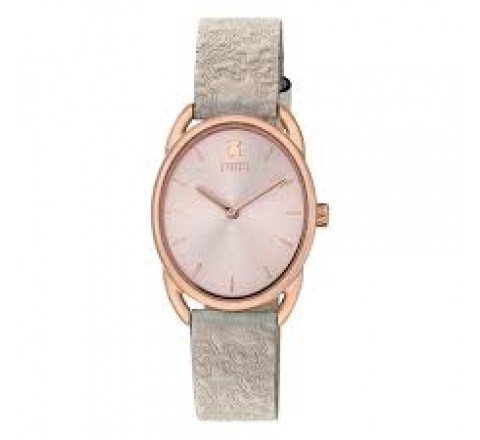 RELOJ TOUS ESFERA OVAL ACERO ROSADO CORREA BEIGE 200351017