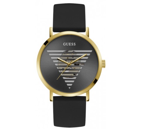 RELOJ GUESS CAJA ACERO DORADO SILICONA NEGRO GW0503G1