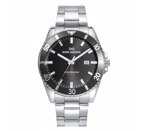 RELOJ MARK MADDOX ACERO ESFERA NEGRA HM0158-57