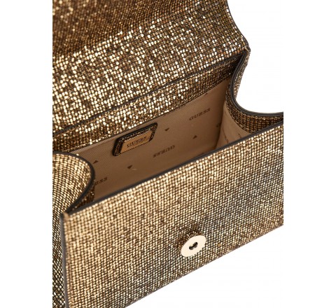 BOLSO GUESS ZALINA MINI TOP DORADO HWEP935078