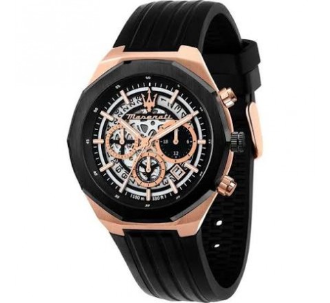 RELOJ MASERATI CAJA 45MM ROSADA CORREA SILICONA R8871642003