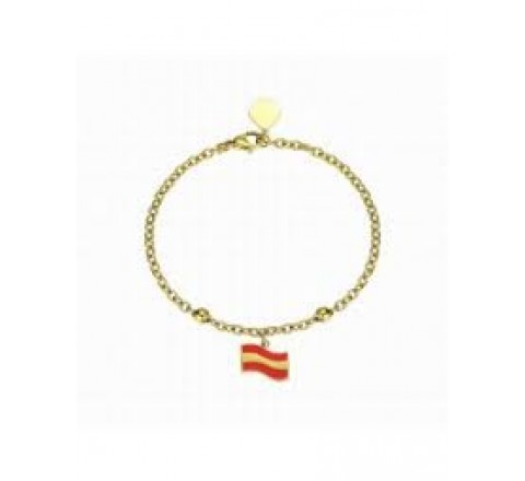 PULSERA PROMOJOYA ACERO DORADO BANDERA ESPAÑA 9126060