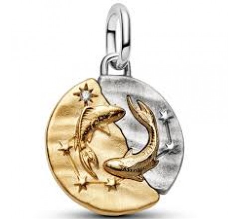 CHARM PANDORA PLATA BICOLORO ZODIACO PISCIS 764991C01