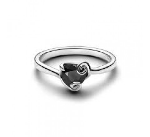 ANILLO PANDORA PLATA JACK DISNEY CORAZON NEGRO 194733C01-56