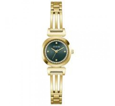RELOJ GUESS ACERO DORADO ESFERA VERDE CIRCONITAS GW1083L7