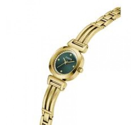 RELOJ GUESS ACERO DORADO ESFERA VERDE CIRCONITAS GW1083L7