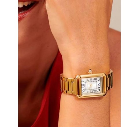 RELOJ RADIANT CAJA Y ARMIS BICOLOR DORADO CUADRADO RA644206