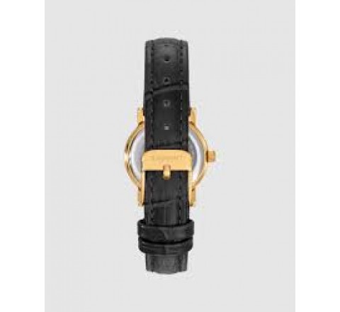 RELOJ RADIANT CAJA REDONDA DORADA CORREA PIEL NEGRA RA710202