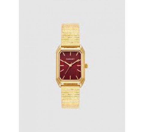 RELOJ RADIANT CAJA Y ARMIS DORADO CUADRADO RA700204